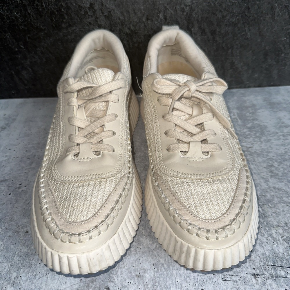 Dolce Vita Dolen Sandstone Sneakers Womens 10 Knit Platform woven lace